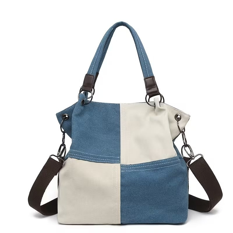 VIOLA PLAID CANVAS TOTE BAG