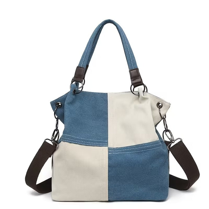 VIOLA PLAID CANVAS TOTE BAG