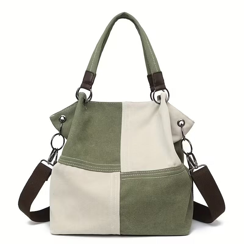 VIOLA PLAID CANVAS TOTE BAG