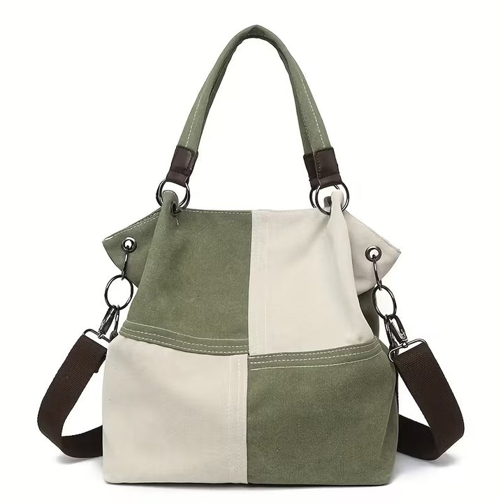 VIOLA PLAID CANVAS TOTE BAG