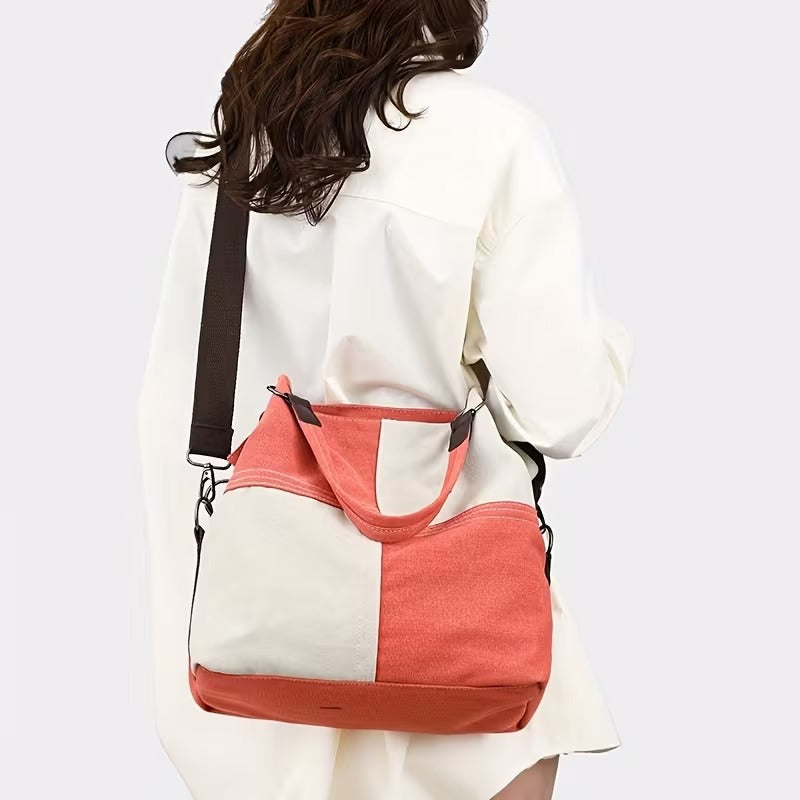 VIOLA PLAID CANVAS TOTE BAG