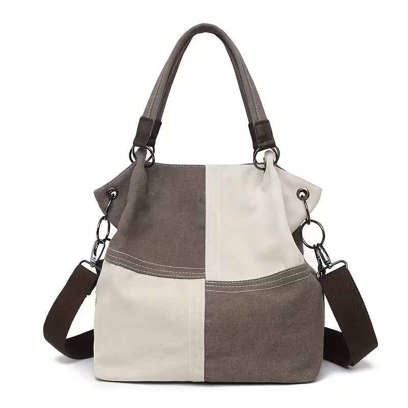 VIOLA PLAID CANVAS TOTE BAG