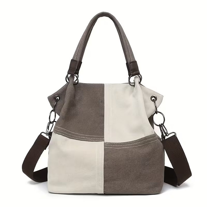 VIOLA PLAID CANVAS TOTE BAG