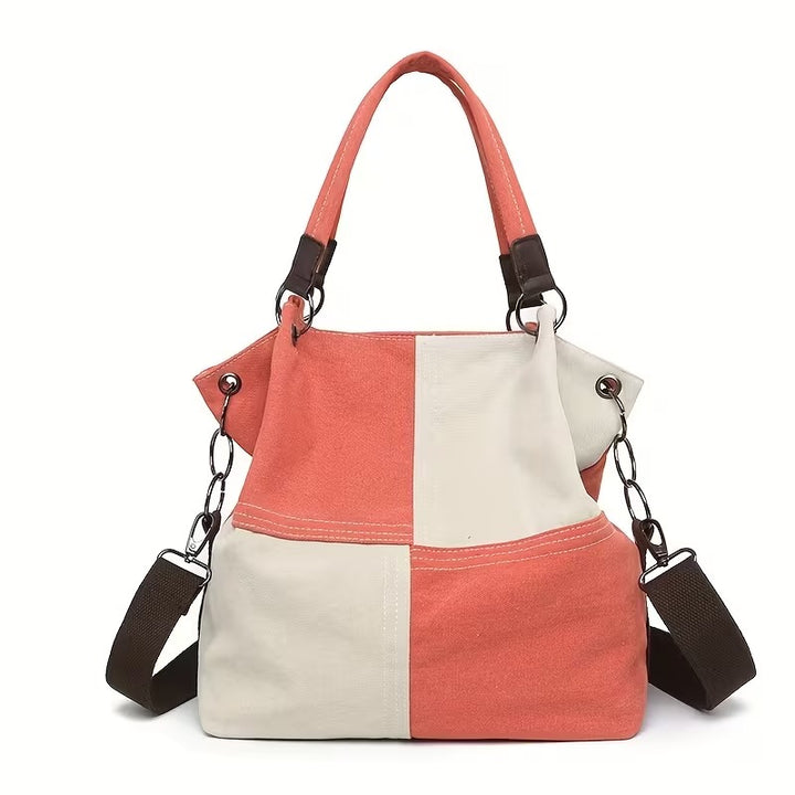 VIOLA PLAID CANVAS TOTE BAG