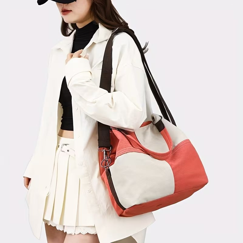 VIOLA PLAID CANVAS TOTE BAG