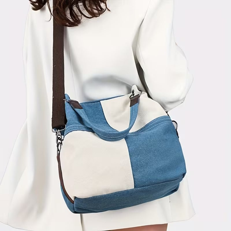 VIOLA PLAID CANVAS TOTE BAG