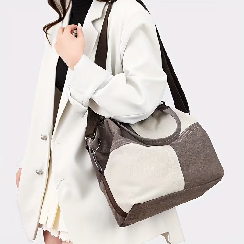 VIOLA PLAID CANVAS TOTE BAG