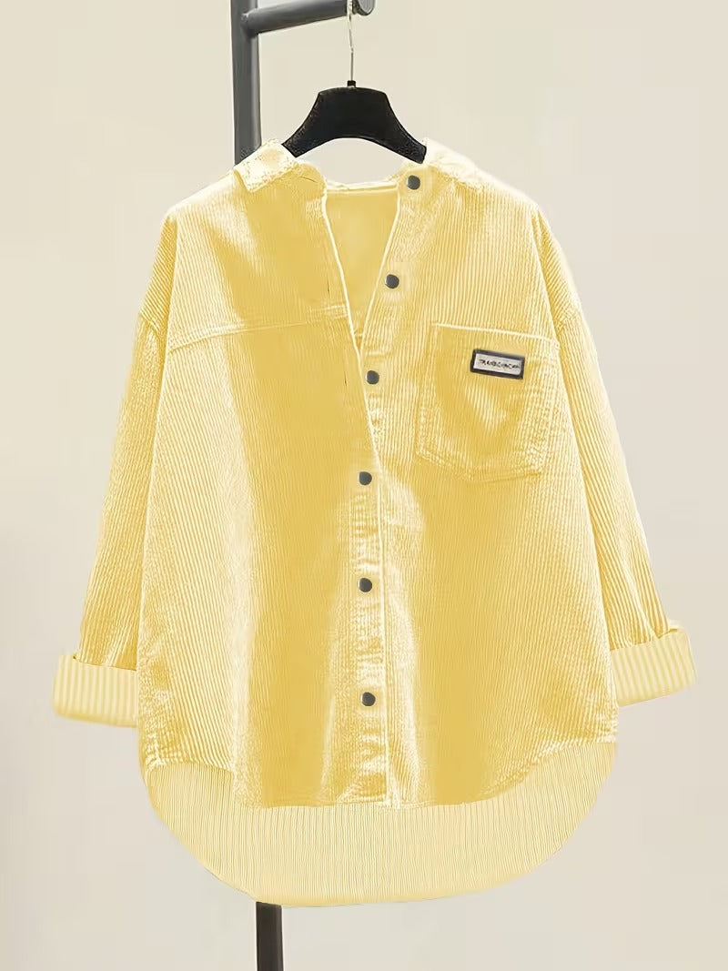 VALERIA V-NECK BUTTON-UP BLOUSE