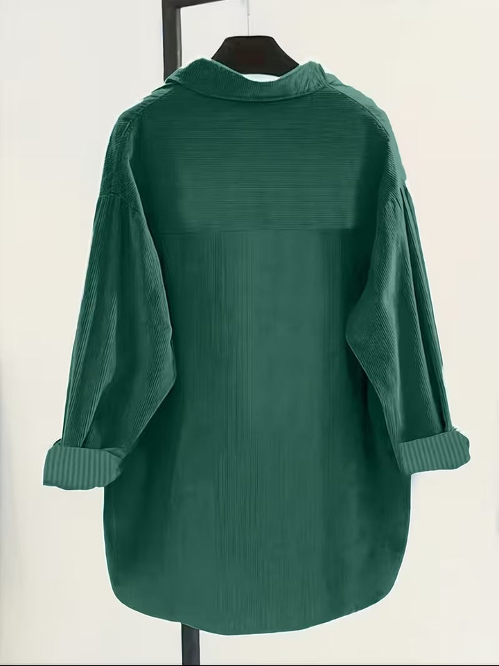 VALERIA V-NECK BUTTON-UP BLOUSE