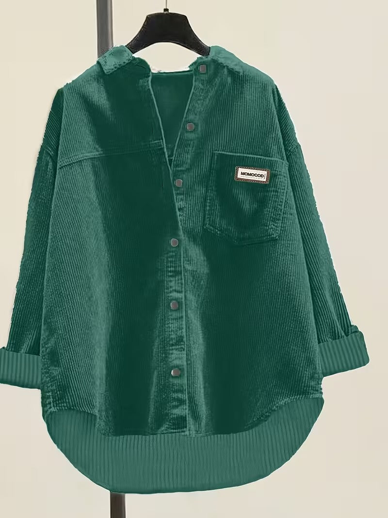 VALERIA V-NECK BUTTON-UP BLOUSE