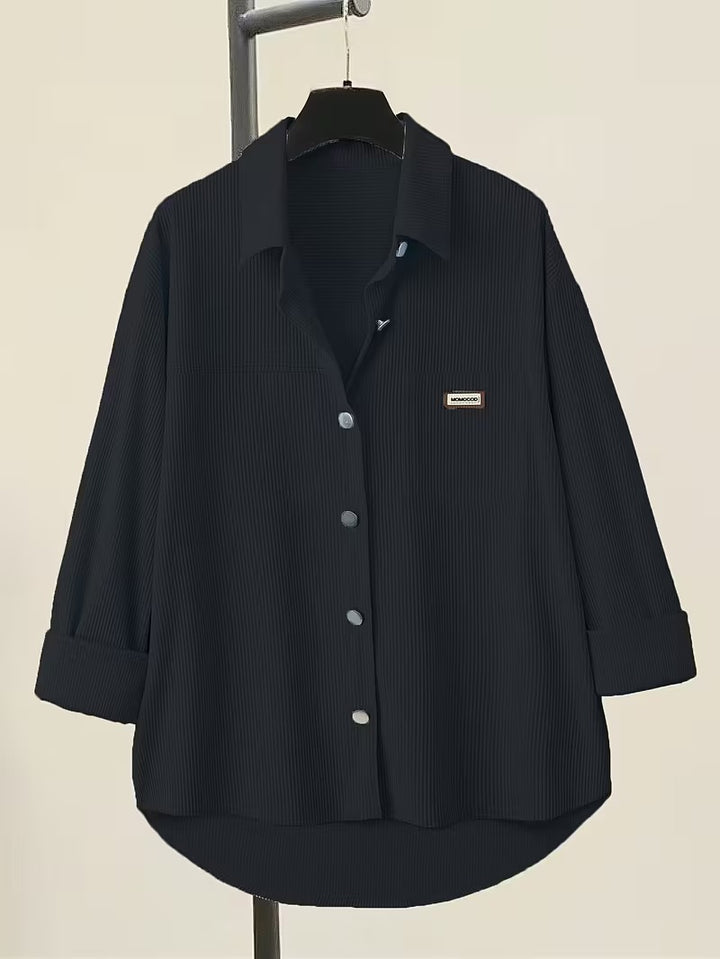 VALERIA V-NECK BUTTON-UP BLOUSE