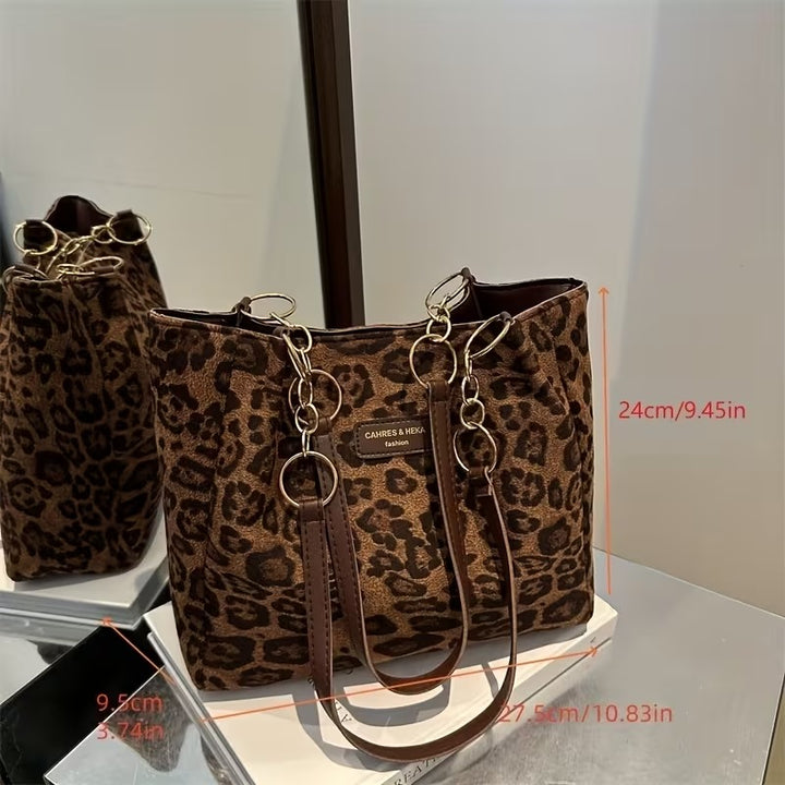 ANASTASIA LEOPARD PRINT TOTE BAG