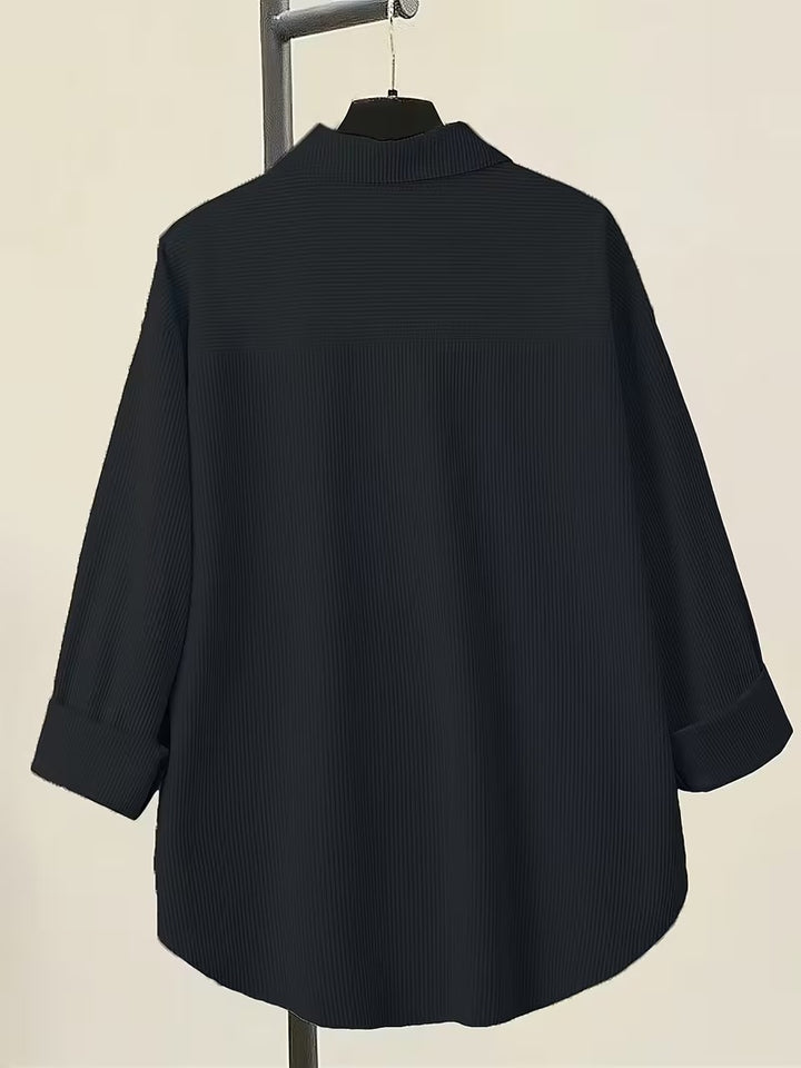 VALERIA V-NECK BUTTON-UP BLOUSE