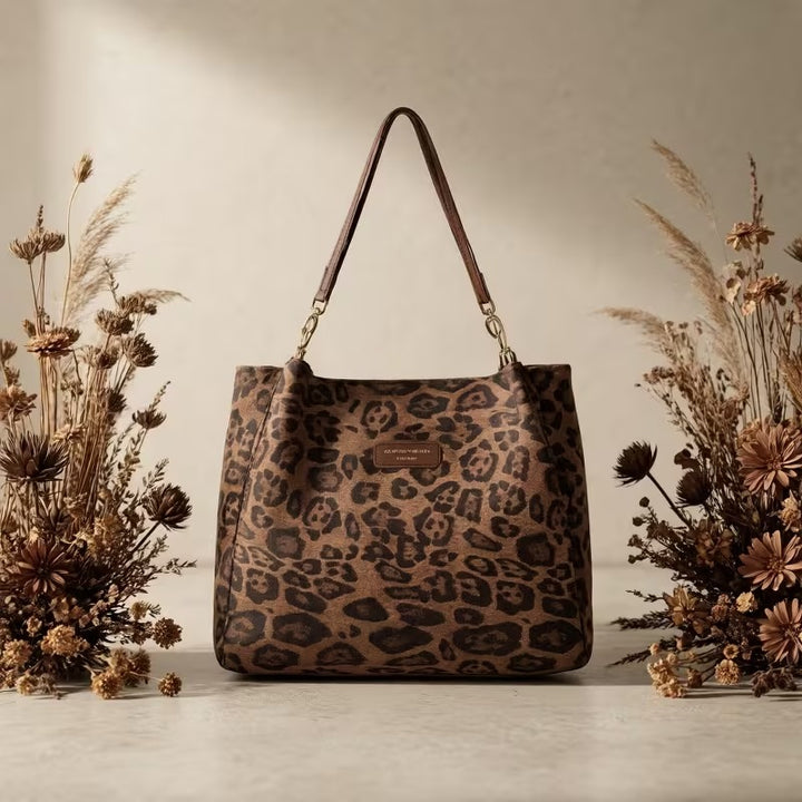 ANASTASIA LEOPARD PRINT TOTE BAG