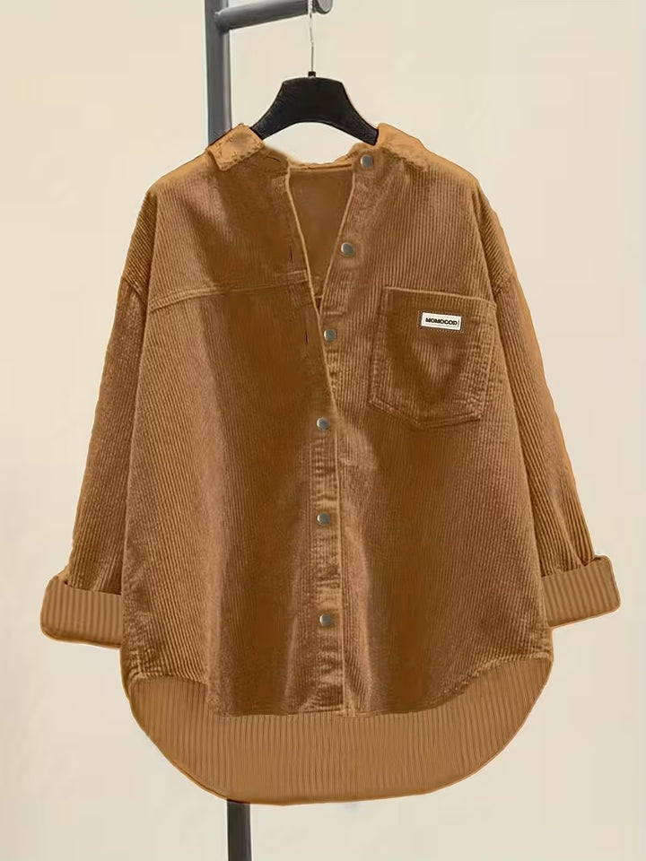 VALERIA V-NECK BUTTON-UP BLOUSE