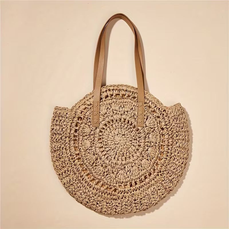 FELICIA HOLLOW ROUND STRAW BAG