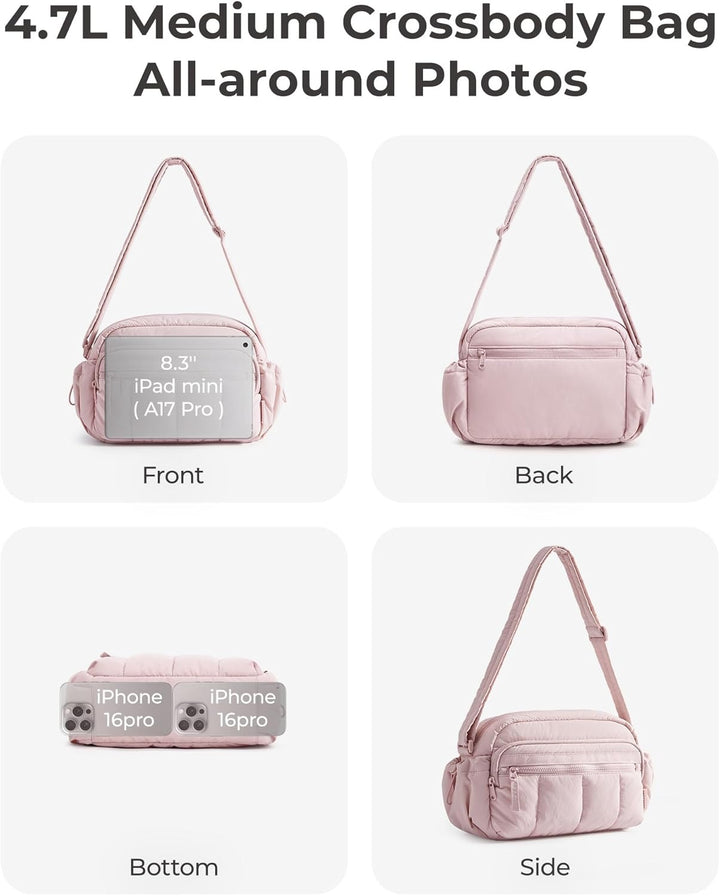 ABRIELLE ANTI-THEFT QUILTED CROSSBODY BAG