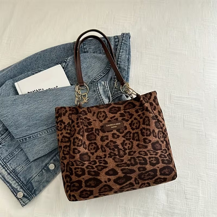ANASTASIA LEOPARD PRINT TOTE BAG
