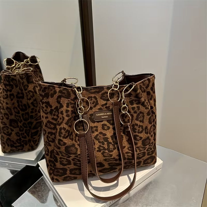 ANASTASIA LEOPARD PRINT TOTE BAG