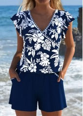 ELINA FLORAL NAVY SWIM ROMPER