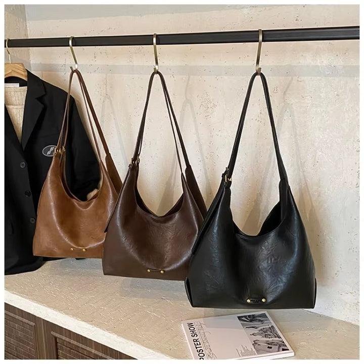 YSABELLE VINTAGE SOFT LEATHER HOBO BAG