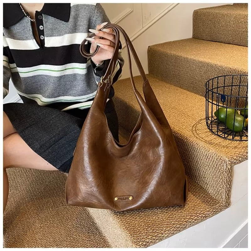 YSABELLE VINTAGE SOFT LEATHER HOBO BAG