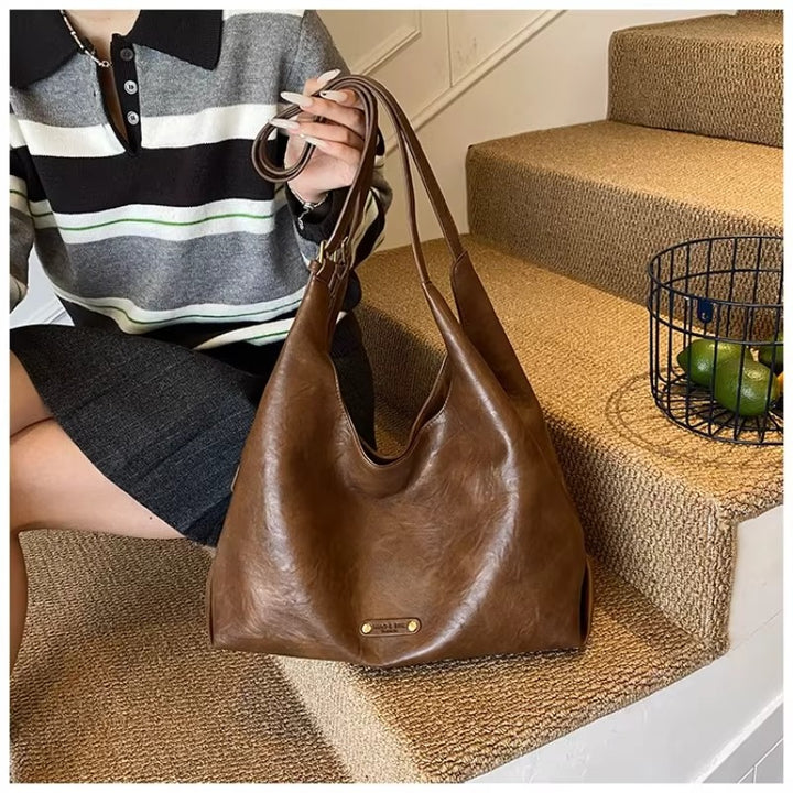YSABELLE VINTAGE SOFT LEATHER HOBO BAG