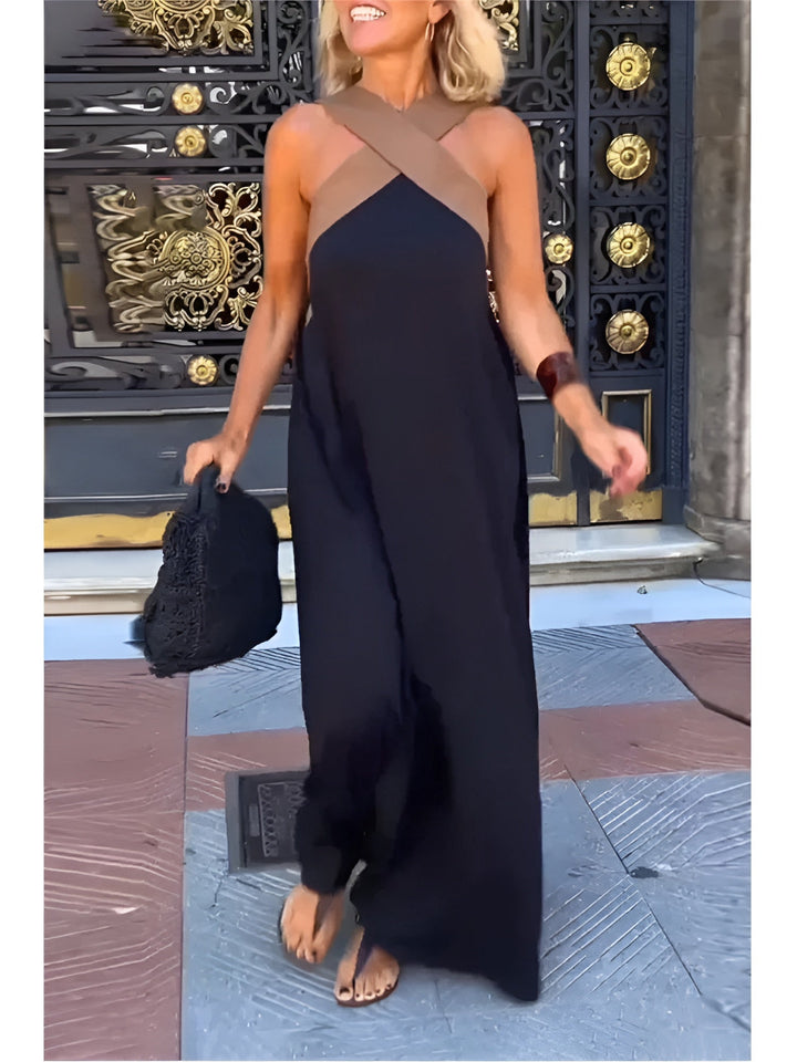 DELPHINE DRESS WITH CROSSED CUT
