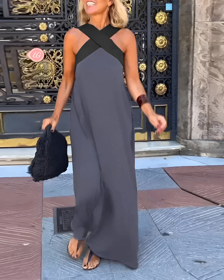 DELPHINE DRESS WITH CROSSED CUT
