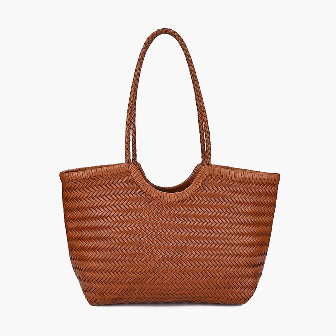 RICA WOVEN FAUX LEATHER BAG
