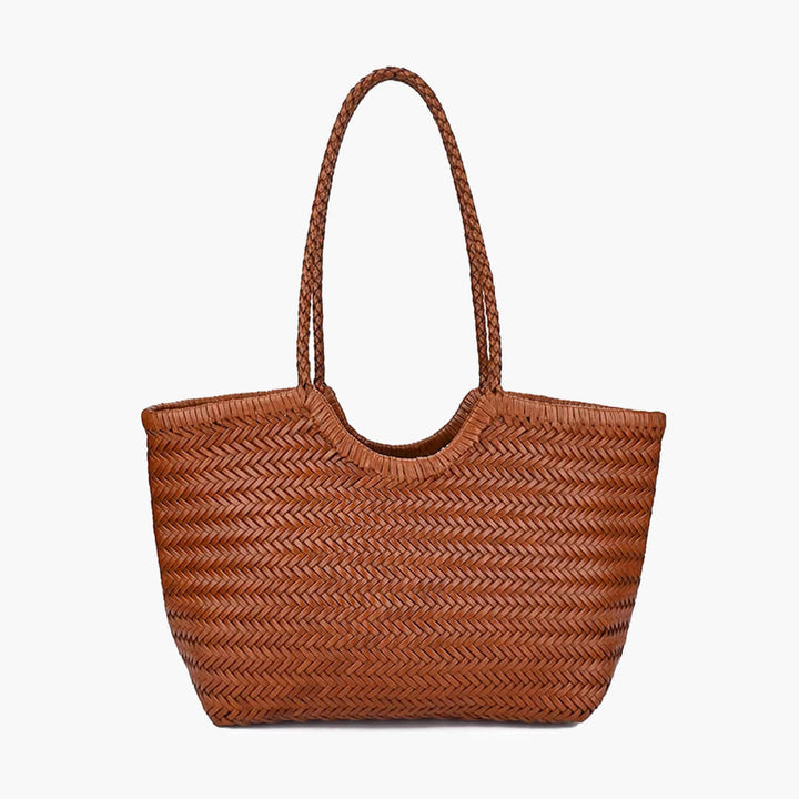 RICA WOVEN FAUX LEATHER BAG