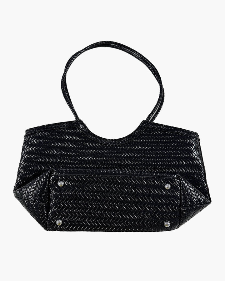 RICA WOVEN FAUX LEATHER BAG