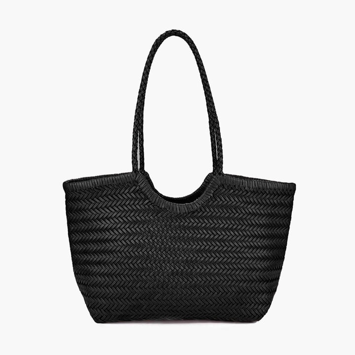 RICA WOVEN FAUX LEATHER BAG