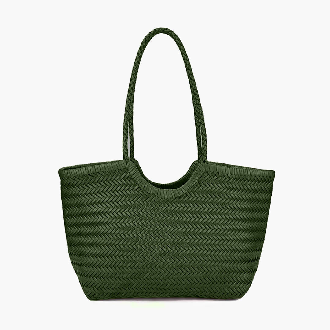 RICA WOVEN FAUX LEATHER BAG