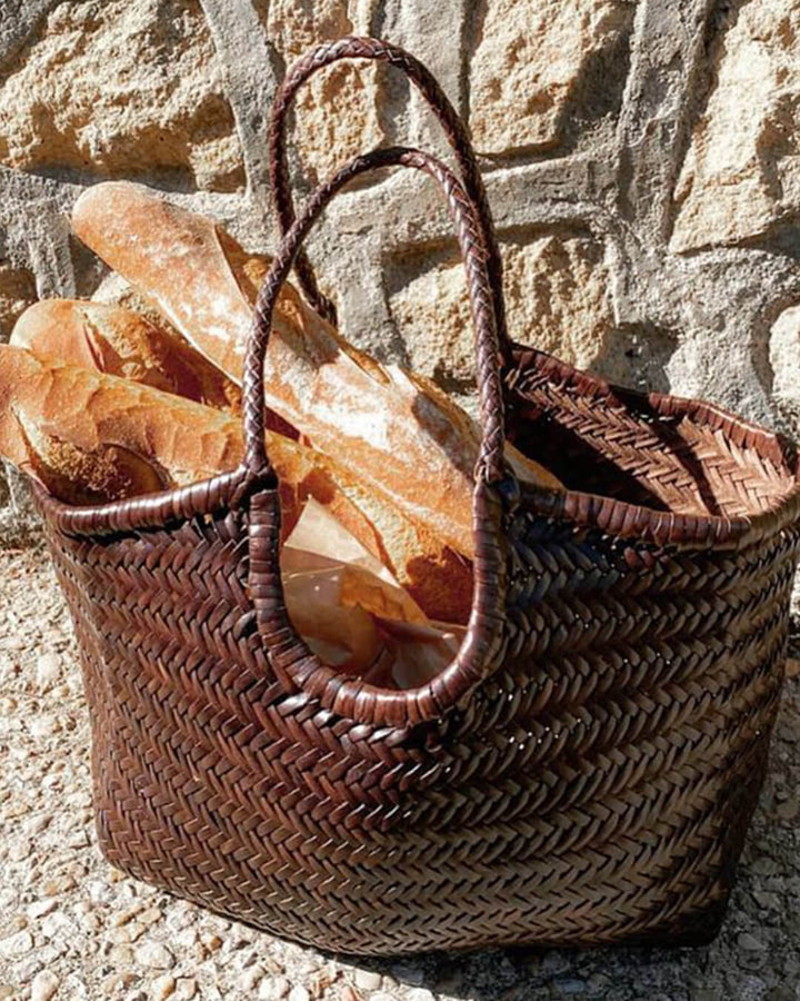 RICA WOVEN FAUX LEATHER BAG