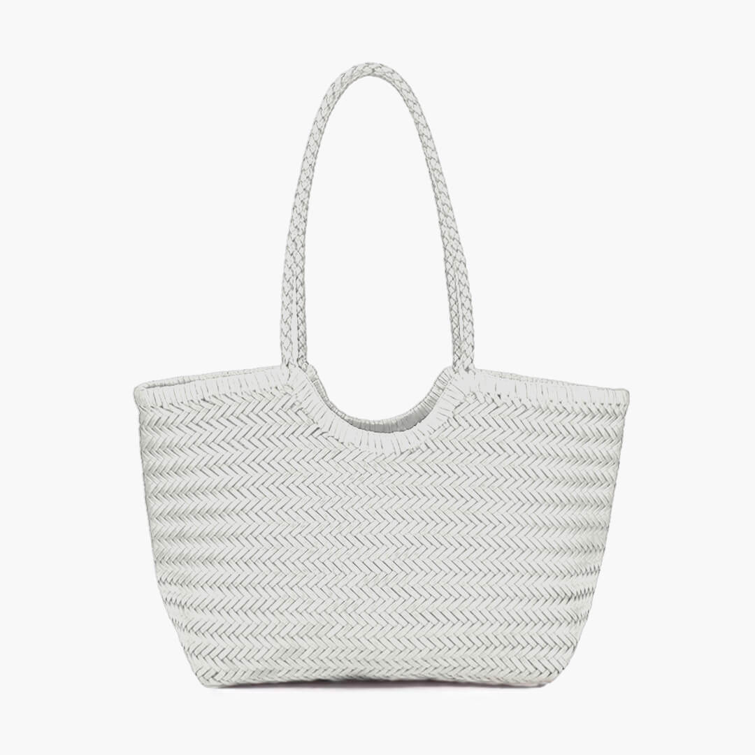 RICA WOVEN FAUX LEATHER BAG
