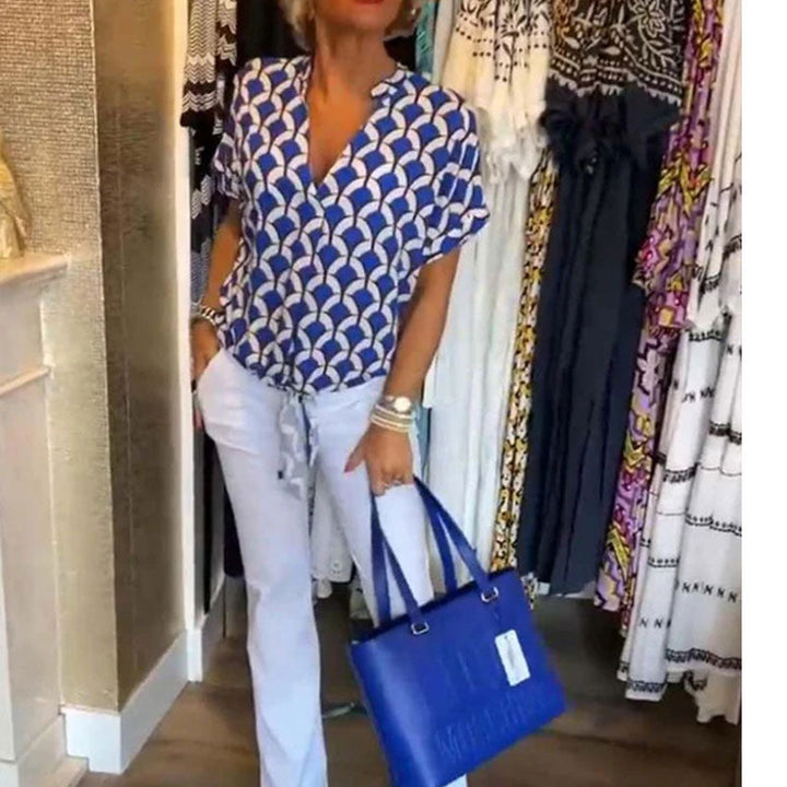 NASKIA V-NECK TIE BLOUSE