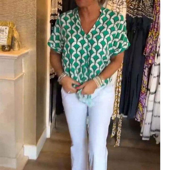 NASKIA V-NECK TIE BLOUSE