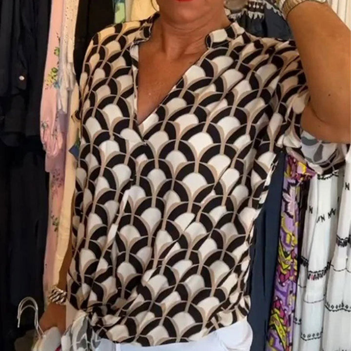 NASKIA V-NECK TIE BLOUSE
