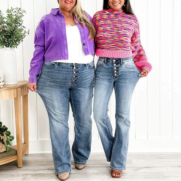ARLETTE BUTTON BOOTCUT JEANS