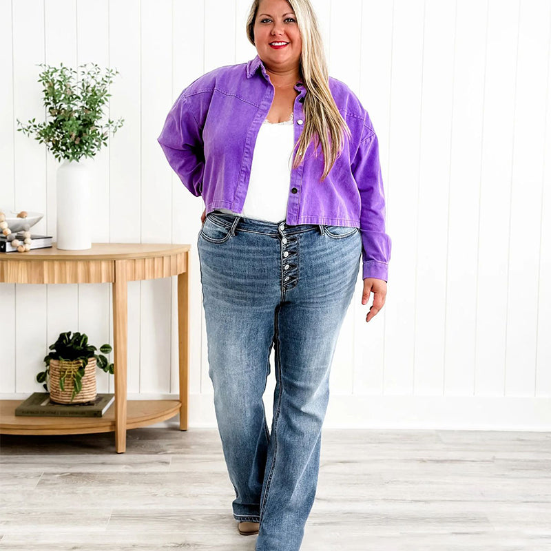 ARLETTE BUTTON BOOTCUT JEANS