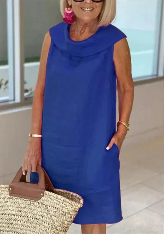 VIVIENNE COTTON & LINEN PULLOVER DRESS