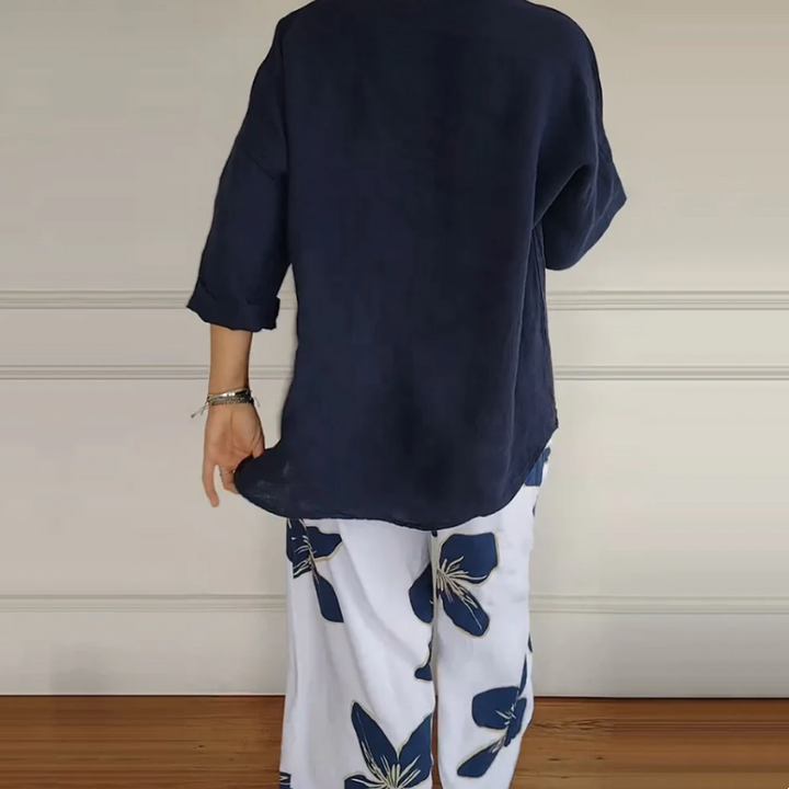 LUCIA CREW NECK TOP & FLORAL PANTS