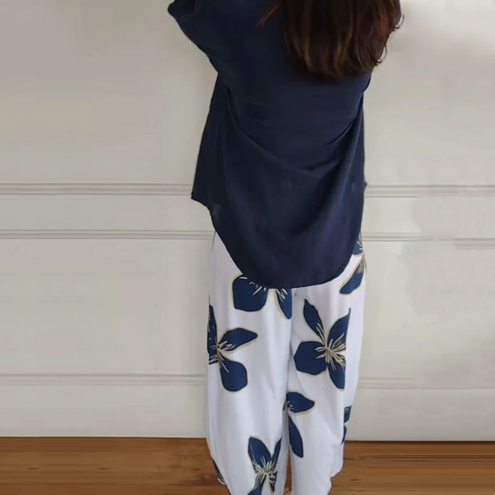 LUCIA CREW NECK TOP & FLORAL PANTS