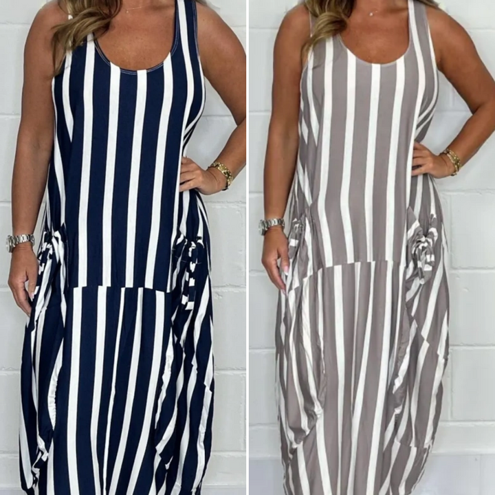 HELENA OVERSIZED TIE-FRONT POCKET DRESS