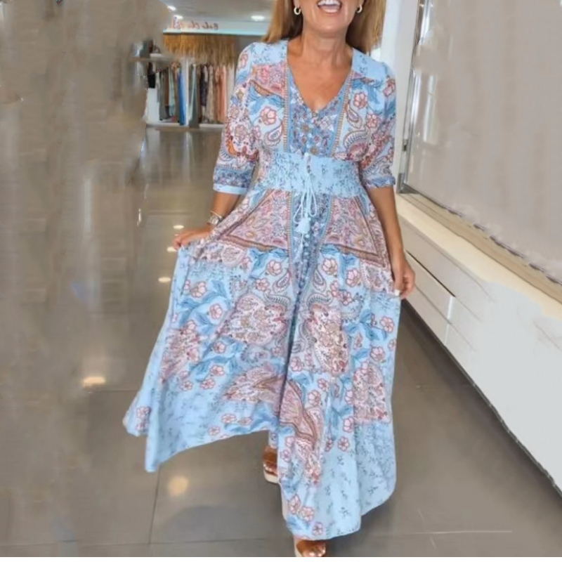 ADELINA FLORAL LONG DRESS