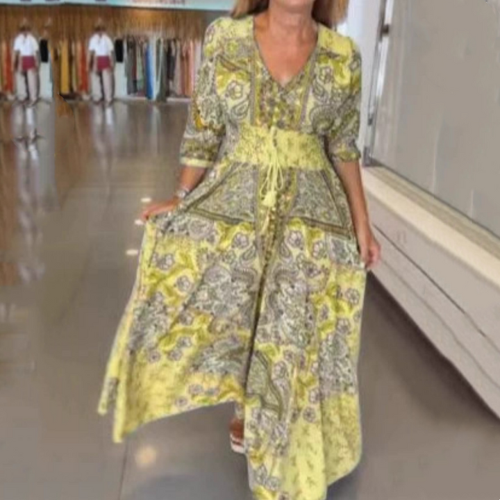 ADELINA FLORAL LONG DRESS