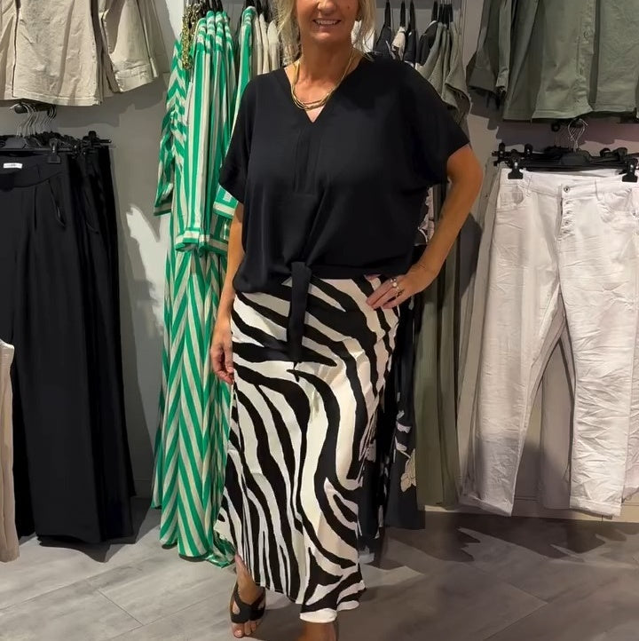 MADELINE DRAPED TOP & MIDI SKIRT