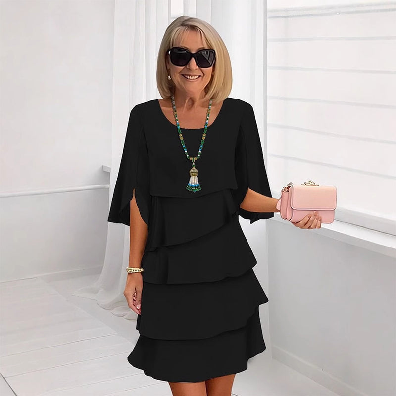 AMÉLIE LAYERED RUFFLE SLEEVE DRESS