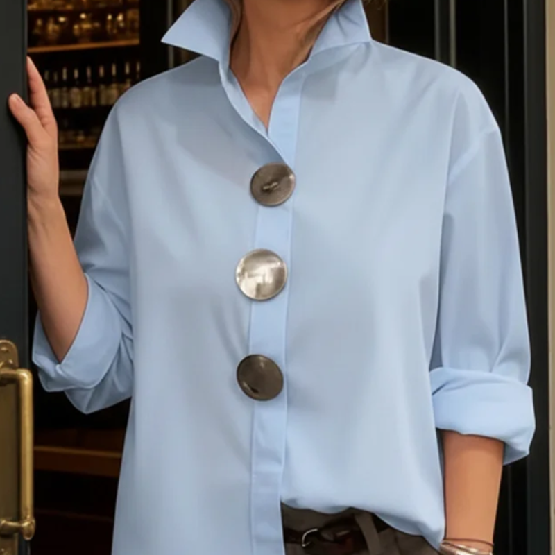 CVIJETA OVERSIZED BLOUSE WITH LARGE METAL BUTTONS